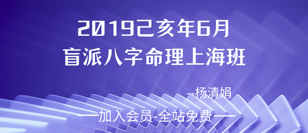 杨清娟:盲派八字命理2019己亥年6月上海班114页pdf