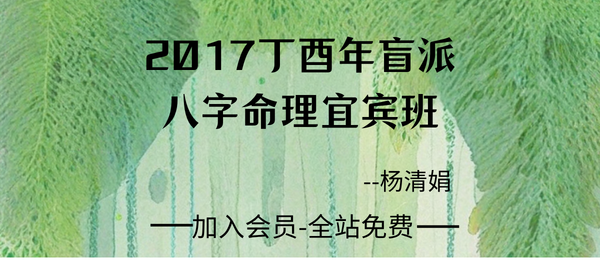 杨清娟:盲派八字命理2017丁酉年宜宾班110页pdf