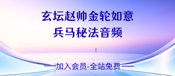 若诚玄坛《赵帅金轮如意兵马秘法》音频1节+文档pdf