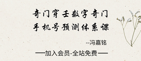 冯嘉铭:2025《奇门穿壬数字奇门手机号预测体系》21集