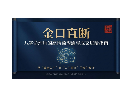 《金口直断》八字命理师的高情商沟通与成交话术全案64页pdf