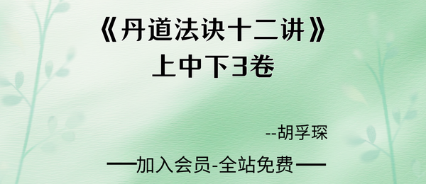 胡孚琛:《丹道法诀十二讲》上中下卷pdf